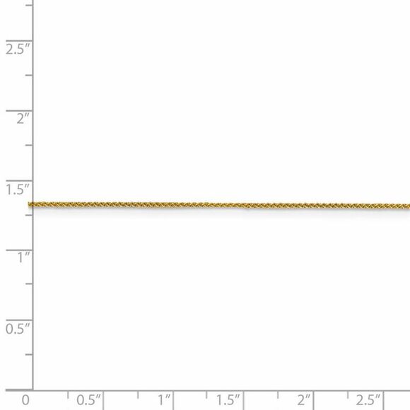 1mm 18k Yellow Gold Diamond Cut Spiga Chain Necklace, 16 Inch - Picture 5 of 8